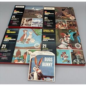Vintage Talking View-Master 3 Reel Set with Sound Lot of 5 Bugs Bunny, Aristocat